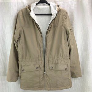 FREE COUNTRY reversible fur lined hooded jacket -SZ L